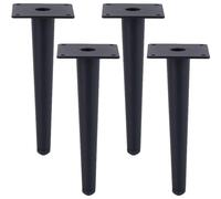 Piedini per Tavolo Neri, 4 Gambe per Tavolino Supporto Piedi da Mobili Conico Piedi per Comodino Acciaio Laminato a Freddo | Finitura Anodizzato Gambe da Letto Altezza: 10-72cm Sedia 35cm/13.8"