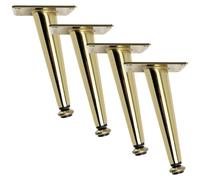 Piedini per Tavolo Nero, 4 Gambe per Tavolino Supporto Piedi da Mobili Conico Piedi per Comodino Acciaio Laminato a Freddo | Finitura Anodizzato Gambe da Letto Altezza: 10-72cm Sedia 65cm/25.6"