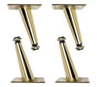 Piedini per Tavolo Nero, 4 Gambe per Tavolino Supporto Piedi da Mobili Conico Piedi per Comodino Acciaio Laminato a Freddo | Finitura Anodizzato Gambe da Letto Altezza: 10-72cm Sedia 60cm/23.6"