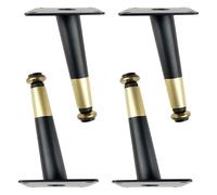 Piedini per Tavolo Nero, 4 Gambe per Tavolino Supporto Piedi da Mobili Conico Piedi per Comodino Acciaio Laminato a Freddo | Finitura Anodizzato Gambe da Letto Altezza: 10-72cm Sedia 55cm/21.7"