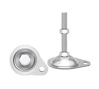 Piedini Regolabili in Acciaio Inossidabile, Regolatori Per Piedini Di Mobili, Con Base Piatta Rinforzata E Fori Rotondi, Adatti A Diversi Scenari E Dispositivi (D76*M14*300mm,1pcs)