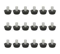 Piedini regolabili per mobili M8, in plastica e acciaio, colore nero, 18 pezzi, con diametro della base da 21 mm, per giardino, esterni, balcone, terrazza, mobili, protezione e stabilità