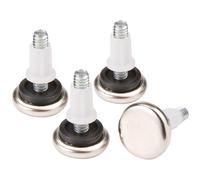 Piedini regolabili per mobili SoftTouch da 1 1/16"""" rotondi, con vite di livellamento, per mobili in legno, cromati (confezione da 4)