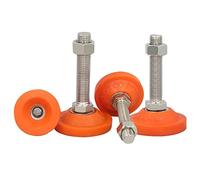 Piedini regolabili, piedini di regolazione del livello resistenti, 4 piedini regolabili per barra filettata M16, base in PVC antiurto, gambe per livellamento in acciaio al carbonio per attrezzature