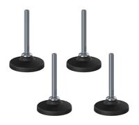 Piedino di livellamento in acciaio inox M12x100 con base in plastica da 80 mm...