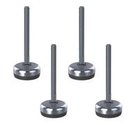 Piedino di livellamento inox M10x100 base da 50 mm e pad antivibrante 1400 kg...
