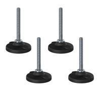 Piedino di livellamento inox M12x100 80 mm base in plastica con fori 4000 kg ...