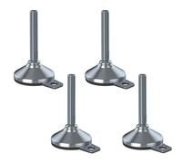 Piedino di livellamento inox M16x100 base 80 mm e pad antivibrante 6000 kg - ...