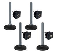 Piedino di livellamento inox M16x150 80mm base in plastica + inserto 40x40x2m...