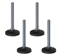 Piedino di livellamento inox M16x150 con base in plastica da 80 mm 4000 kg - ...