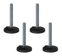 Piedino di livellamento inox M20x150 100 mm base in plastica con fori 6000 kg...
