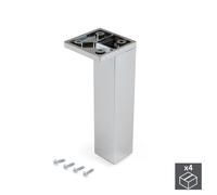 Piedino per Mobile Angolo Regolabile 140 - 150 mm Plastica Cromato 4 Pezzi