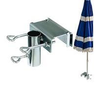 Piedino per ombrellone - Supporto da terrazza per ombrellone, base per ombrellone, supporto in metallo resistente per ombrello, piede da ombrellone in ferro per spiaggia e giardino, ombrelloni