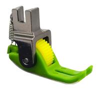 Piedino premistoffa a rulli - Piedino universale con rulli in per cuciture lisce, larghezza 2mm, ideale per pelle, jeans, seta, cotone, compatibile con macchine piane e punto annodato