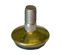 Idroweb Piedino regolabile per mobili Ø32 mm M8 Ottonato con base in gomma H31 – Confezione 25 pz