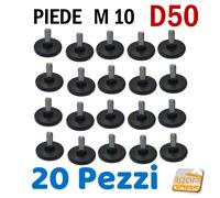 Piedino regolabile D50 D60 Filettato M8 M10 in plastica nera Tavoli Telai 4-50PZ