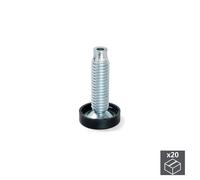 Emuca Piedino a vite regolabile 2020905 per mobili M10 x 40 mm zincato - Set di 20 pezzi