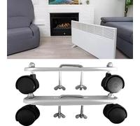 Piedino regolabile per riscaldatore elettrico con ruote in ghisa resistente per pannelli di riscaldamento a infrarossi, cuscinetti in spugna per la protezione del pavimento, facile mobilità (2 pezzi)