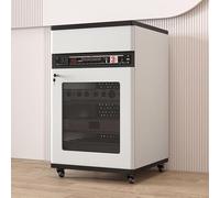 Piedistallo Conservazione Mobile per Media con Porta Ruote Cassetto Scatola Clandestina per Router WiFi con Ripiani Regolabili Armadio per Componenti Stereo Audio(White,52*55*108cm/20.5*21.7*42.5in)