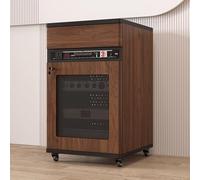 Piedistallo Conservazione Mobile per Media con Porta Ruote Cassetto Scatola Clandestina per Router WiFi con Ripiani Regolabili Armadio per Componenti Stereo Audio(Brown,52*55*108cm/20.5*21.7*42.5in)