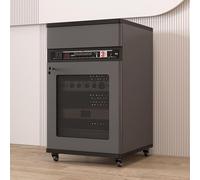 Piedistallo Conservazione Mobile per Media con Porta Ruote Cassetto Scatola Clandestina per Router WiFi con Ripiani Regolabili Armadio per Componenti Stereo Audio(Gray,52*55*90cm/20.5*21.7*35.4in)