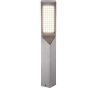 Piedistallo lampada da esterno in acciaio inox lampada da terra lampada da giardino argento lampione segnapasso, finitura satinata, LED 11W 720Lm bianco caldo, LxPxH 8x8x60 cm