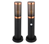Piedistallo luminoso dimmerabile con telecomando Lampione LED lampada terra per esterni con rilevatore movimento, cambio colore RGB, plastica acciaio inossidabile, 8.5W 806lm, DxH 7.6x45 cm, set di 2