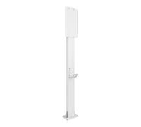 Piedistallo per Connettore Caricabatterie EV, Supporto per Piedistallo Caricabatterie per Veicoli Elettrici, con Gancio e Pannello Posteriore, per Uso Interno ed Esterno(White)