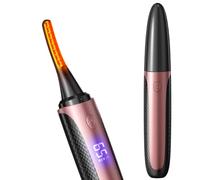 Piegaciglia elettrico, piega ciglia donna con 4 livelli di temperatura e riscaldamento rapido, piegaciglia professionale crea ciglia curve per un trucco elegante, compatto per uso quotidiano e viaggi
