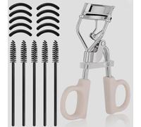 Piegaciglia Grandangolare Da 2 Pezzi, Strisce Di Gomma Di Ricambio Da 5 Pezzi E Spazzole Per Ciglia Da 5 Pezzi, Adatta Per Un Trucco Degli Occhi Squisito.