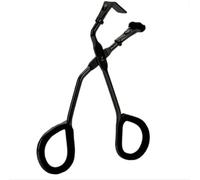 Piegaciglia professionale in silicone, strumento per il trucco, con cuscinetti ricaricabili e pinzette di precisione, kit di bellezza 2 in 1 per ciglia, design in acciaio inox nero per un controllo