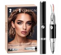 Piegaciglia riscaldato 2 in 1 e rifinitore per sopracciglia da donna, piegaciglia elettrico con 2 modalità di temperatura, anti-bruciatura, ricaricabile tramite USB, regalo ideale per le donne (nero)