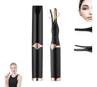 Piegaciglia riscaldato da donna, 2 in 1, a clip, piegaciglia elettrico per un glamour istantaneo, 3 modalità di calore, riscaldamento rapido in 8 secondi, durata 24 ore (nero)