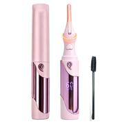 Piegaciglia riscaldato, si riscalda rapidamente entro 10 secondi, 24 ore di durata, 4 temperature regolabili (50 ° C-80 °C), ricaricabile USB-C, mini piegaciglia portatile (rosa)