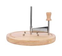 Piegaformaggio in Acciaio Inossidabile, Rasoio Rotante per Formaggio con Base in Legno Ruota Manuale per Formaggio al Cioccolato per Ristoranti, Caffè, Negozi di Dessert, 8,7