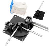 Piegatrice manuale di armature, piegatrice manuale di armature a 180 °, barra piegabile da 1 a 14 mm con manica e guanti protettivi, strumento di piegatura di armature in acciaio inossidabile