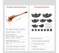 Piegatrice per Metalli Piegatubi manuale, 7 matrici di piegatura, piegatubi multifunzione in acciaio e rame, utensili for for impieghi gravosi a leva