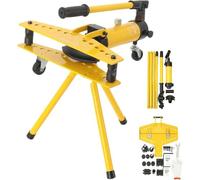 Piegatubi Idraulico da 10T, piegatubi Manuale 13-34mm (1/4" a 1") con 6 stampi, attrezzo Resistente per edilizia, idraulica, HVAC, condutture Riscaldamento e sistemi di Scarico Veicoli,SWG-2J Stand