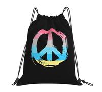 Pieghevole Borsa Multiuso Genderfluid P Flag Peace Grande capacità Zaino per Bambini 36x42cm per Nuoto,Yoga,Escursioni