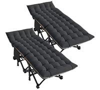 Pieghevole Brandina da Campeggio con materasso, confezione da 2 Letto Pieghevole Portatile resistente,letto da esterno Campeggio con borsa per il trasporto Notte Nera Confezione standard da 2