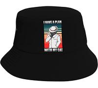 Pieghevole Cappello Pescator I Have A Plan with My Cat Bucket Hat Anti UV Cappello Trekking per Estivo Pesca Viaggi