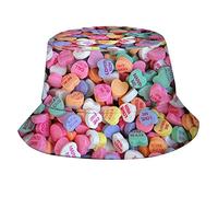 Pieghevole Cappello Trekking Love's Day Candy Hearts Spiaggia Cappellino Moda Estate Cappello per Campeggio Spiaggia Caccia