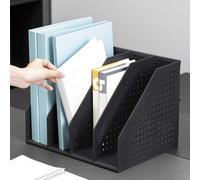 Pieghevole Desktop Storage Rack File Holder Organizer 4 Sezioni Portariviste in
