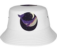 Pieghevole Estate Cappello Cute Whale in Space with Moon And Stars Coppola da Pesca Moderno Cappello Pescator per Pesca Donna Estivo
