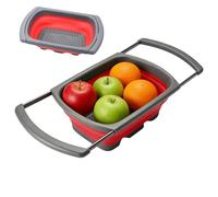 Pieghevole Kitchen Colander Strainer, Extendable Handle Draining Basket, Multi Purpose Colander Drainer, Easy Storage for Vegetable Fruit Apartment Farmhouse Pasta Meal Prep Cooking Washing Rinsing