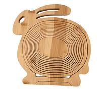 Pieghevole Portafrutta, Cestino in Legno, Multiuso Fruttiera, Cesto per Frutta Salvaspazio,rabbit