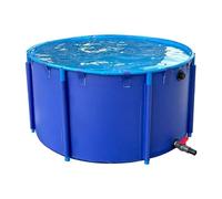 Pieghevole PVC Outdoor Aquarium Pool Circolare Tela Pesci Stagno Sopra Terra Acqua Serbatoio di Stoccaggio per Koi Bing 1.5x1m/4.9x3.3ft & Portatile