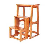 Pieghevole Scaletta da 2/3 scalini, scala per uso domestico Sedia a più piani in legno di quercia per bambini e adulti, attrezzo da giardino leggero per uso domestico Heavy Duty Max. 150kg