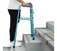 Pieghevole Stdard Walker,Salire Le Scale Pieghevole in Alluminio Walking Frame,ausilio per La Mobilità A Piedi,Aiuto per Montascale per Anziani, Blue