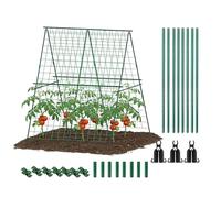 Pieghevole Triangular Garden Trellis, Heavy Duty Metal Frame, 11 pollici Vegetable Stand Stand Stand Outdoor Plant Organizer with Statable Base, Trellis Supplies for Backyard Patio Balcony Greenhouse